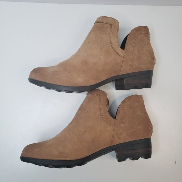 Sorel Slip On Ankle Bootie Size 9 Carmel Brown Suede Casual Outdoor Boots - Picture 8 of 12